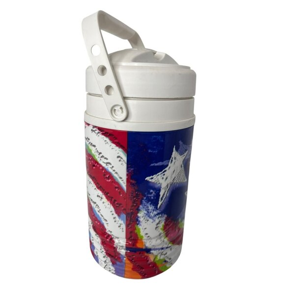 Vintage Igloo Stars and Stripes Half Gallon Water Jug Drink Cooler American Flag - Picture 3 of 7